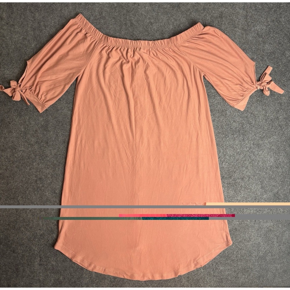 Full Circle Trends‎ Off Shoulder Dress Rose Pink Button Front Size M NWT  A4 - Picture 2 of 4